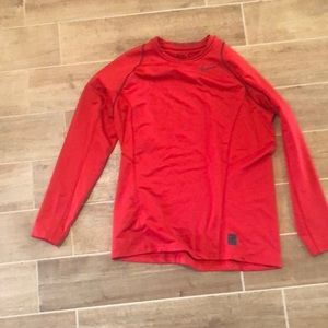 Red Nike hyperwarm compression long sleeve
